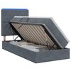 vidaXL Letto con contenitore LED e materasso Grigio Scuro 90 x 190 cm