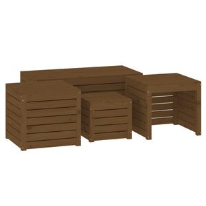 vidaXL Set Cassette da Giardino 4 pz ambra in Legno Massello di Pino