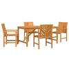 vidaXL Set da Pranzo per Giardino 5 pcs Marrone