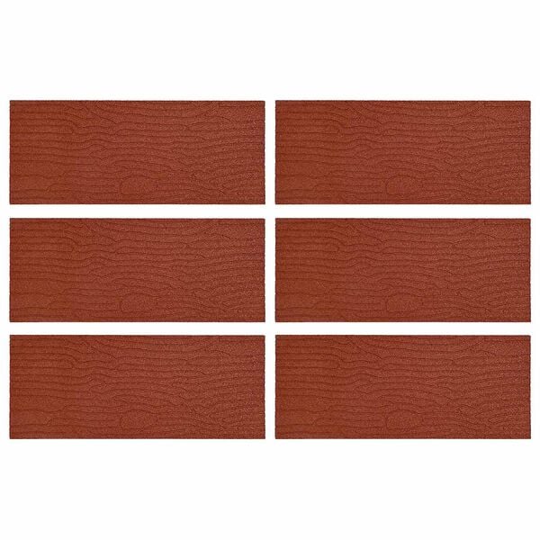 vidaXL Pietra da Passo 6 pcs Rosso 60,5 x 25 x 2 cm Gomma
