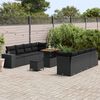 vidaXL Set Divano da Giardino con cuscino 11 pcs Nero polyrattan