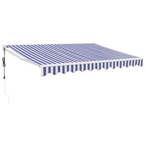 vidaXL Tenda Sole Automatica Retrattile Blu e Bianca 3x2,5 m