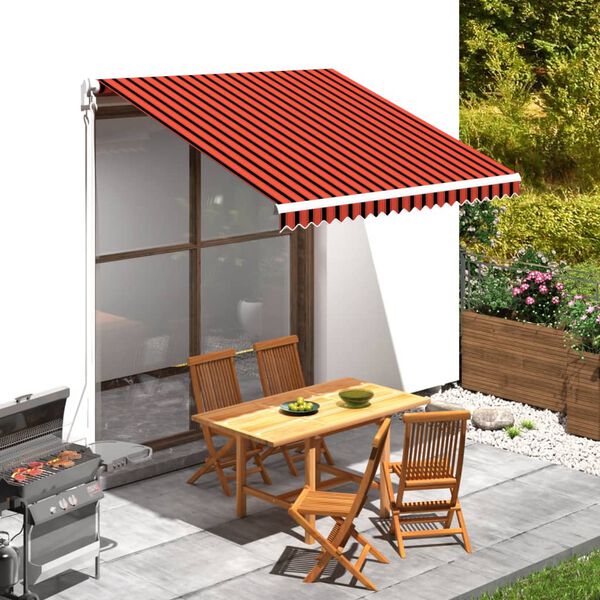 vidaXL Tenda da Sole in Tela Arancione e Marrone 3x2,5 m