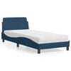 vidaXL Letto con Materasso Dover Blu 90x200 cm in Tessuto