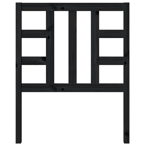 vidaXL Testiera per Letto Nera 81x4x100 cm in Legno Massello di Pino