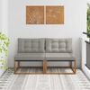 vidaXL 2 Pezzo Divano centrale per esterno Legno di Acacia Massello