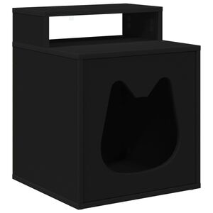 vidaXL Casa per Gatti Nero 42,5 x 40 x 53,5 cm Legno multistrato