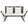 vidaXL Panchina da Giardino con Cuscini 176 cm Marrone in Polyrattan