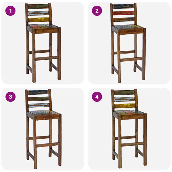 vidaXL Sgabelli da Bar 2 pz in Legno Massello di Recupero