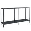 vidaXL Tavolo Consolle Nero 140x35x75,5 cm in Vetro Temperato