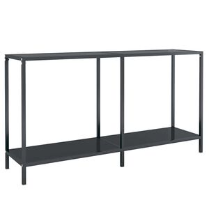 vidaXL Tavolo Consolle Nero 140x35x75,5 cm in Vetro Temperato