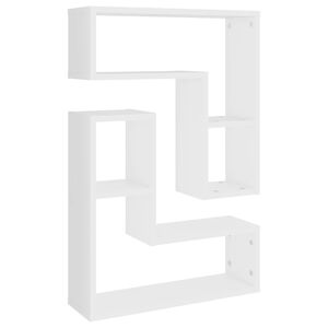 vidaXL Mensole a Muro 2 pz Bianche 50x15x50 cm in Legno Multistrato