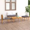 vidaXL Set Divani da Giardino 4 pz con Cuscini in Massello di Acacia