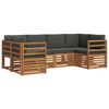 vidaXL Set di divani da esterno 6 pz Naturale e Antracite