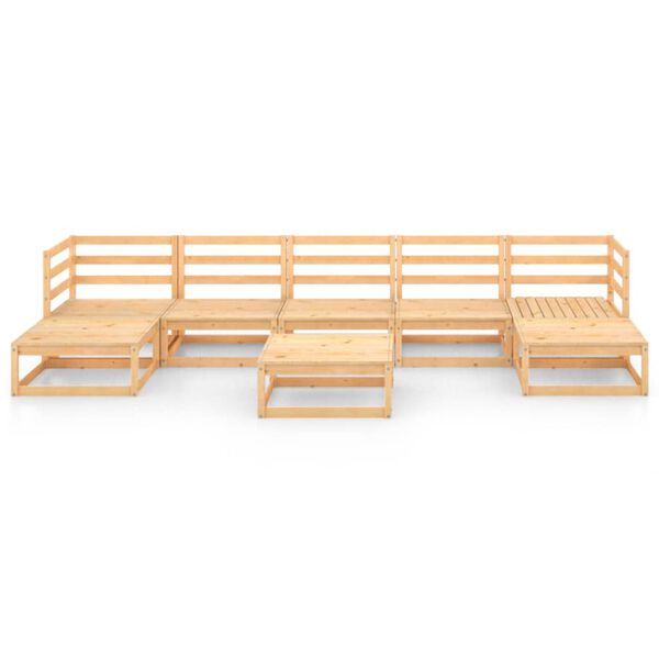 vidaXL Set Divani da Giardino 8 pz in Legno Massello di Pino
