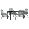 vidaXL Set da Pranzo per Giardino 5 pz Grigio polyrattan