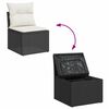 vidaXL Set Divani da Giardino 9 pz con Cuscini Nero Polyrattan Acacia