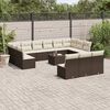 vidaXL Set Divani da Giardino 14pz con Cuscini in Polyrattan Marrone