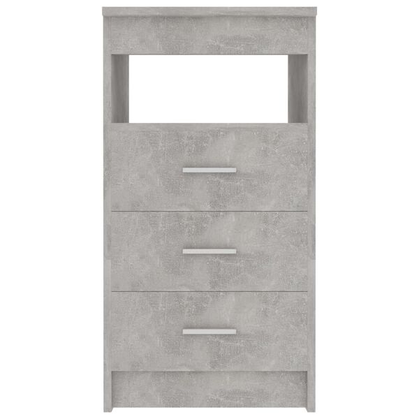 vidaXL Cassettiera Grigio Cemento 40x50x76 cm in Legno Multistrato