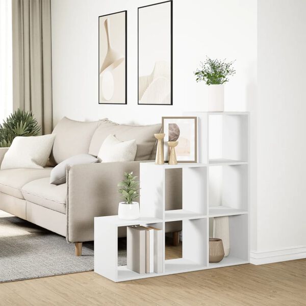 vidaXL Libreria divisoria a 3 ripiani bianca 99x29x99 cm in legno ingegnerizzato