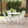 vidaXL Set da Pranzo per Giardino 5 pcs Bianco Alluminio