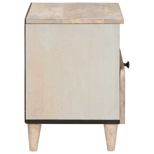 vidaXL Armadio da Notte Beige 40 x 33 x 46 cm Legno massello di acacia