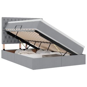 vidaXL Letto con contenitore e materasso Grigio chiaro 140 x 200 cm