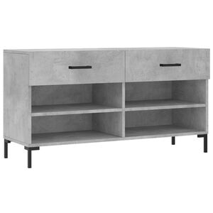 vidaXL Panca Porta Scarpe Grigio Cemento 102x35x55cm Legno Multistrato