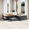vidaXL Set Divano da Giardino 13 pcs Nero polyrattan