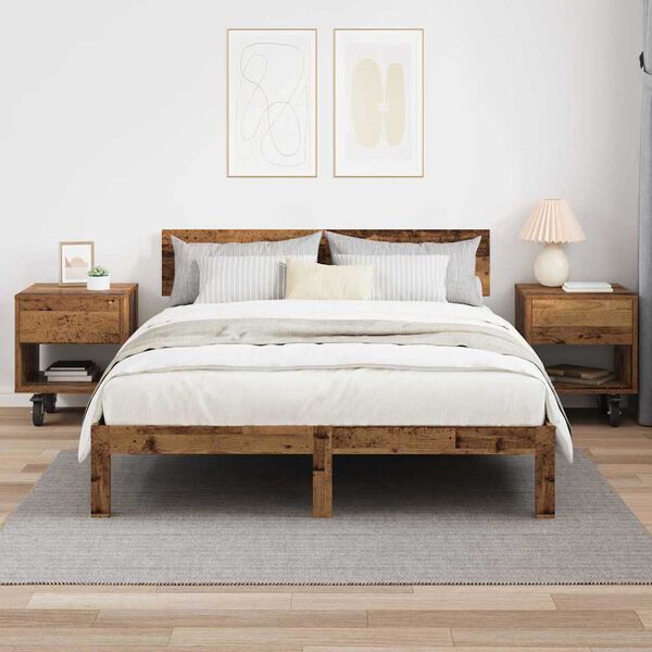 vidaXL Comodino 2 pcs Legno vecchio 40,5 x 40 x 48 cm