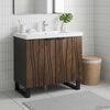 vidaXL Armadio per Lavabo da Bagno con porta Noce 62 x 33 x 58 cm