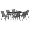 vidaXL Set da Pranzo per Giardino 7 pcs Grigio e Nero