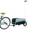 vidaXL Rimorchio da Bici Nero e Blu 30 kg in Ferro