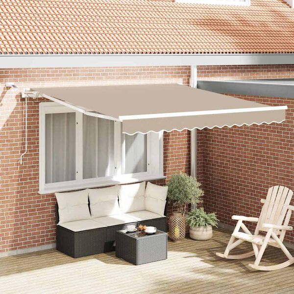 vidaXL Tenda Retrattile Beige 300 x 250 cm Poliestere e Metallo