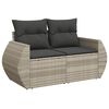 vidaXL Set Divano Giardino 10 pz con Cuscini Grigio Chiaro Polyrattan