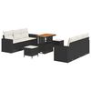 vidaXL Set Divano da Giardino 9 pz Nero polyrattan