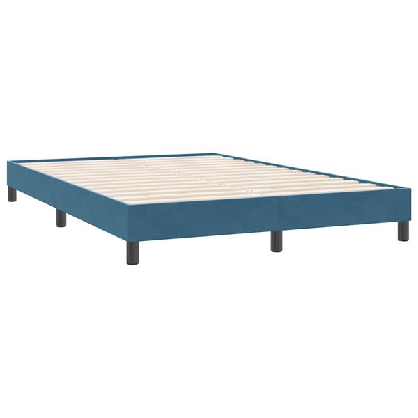 vidaXL Letto a Molle senza Materasso Blu Scuro 160x220 cm in Velluto