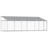 vidaXL Gabbia Cani con Tetto e Porta Grigia 6x2x2 m in Acciaio Zincato