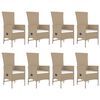 vidaXL Set da Pranzo da Giardino 9 pz con Cuscini Beige in Polyrattan