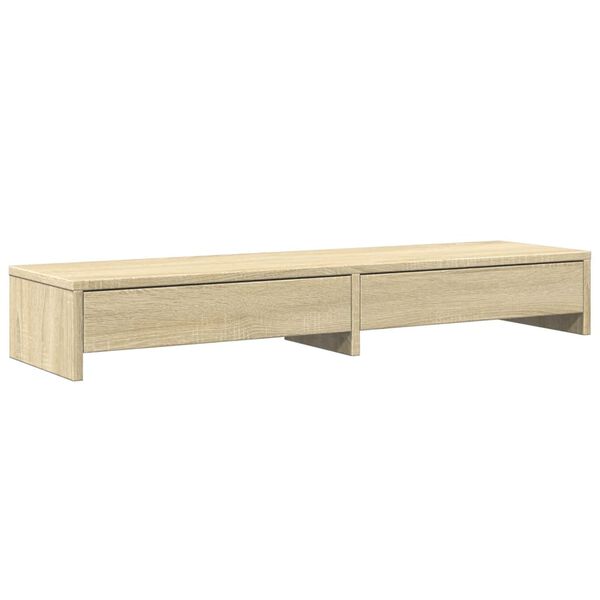 vidaXL Supporto per monitor con cassetti in rovere Sonoma 100x27x15 cm in legno ingegnerizzato