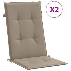 vidaXL Cuscini per Sedie Alte 2 pz Tortora 120x50x3 cm in Tessuto