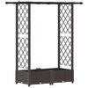 vidaXL Letto Rialzato con Griglia e Tetto Marrone 122,5 x 40 x 121 cm