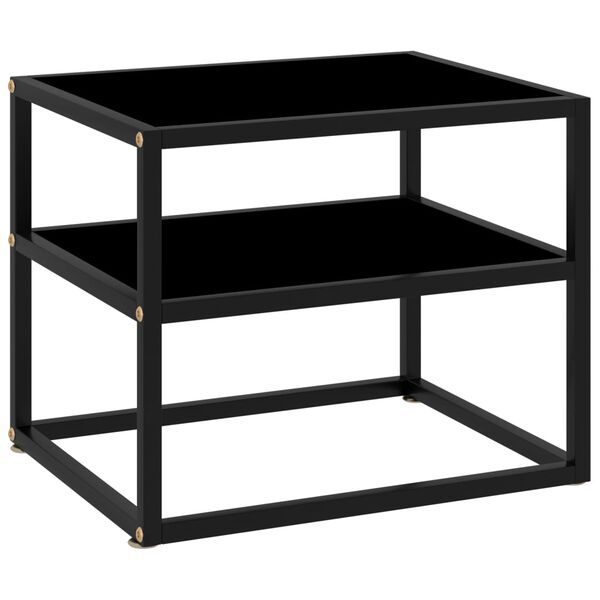 322852 vidaXL Console Table Black 50x40x40 cm Tempered Glass