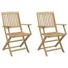 vidaXL Sedie Giardino Pieghevoli 2 pz 54x61x88 cm Massello Acacia