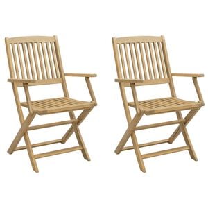 vidaXL Sedie Giardino Pieghevoli 2 pz 54x61x88 cm Massello Acacia