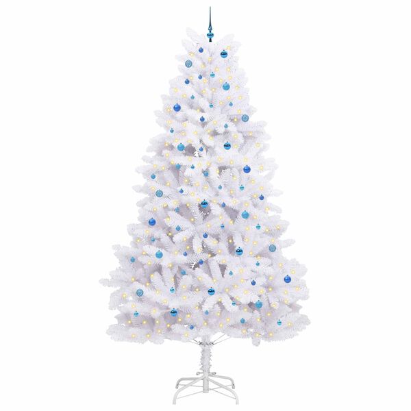 vidaXL Albero di Natale Artificiale con Rami Pieghevoli Bianco 300 cm