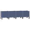 vidaXL Vaso da Giardino con Ruote Blu Grigio 160 x 40 x 48 cm PP