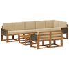 vidaXL Set di divani da esterno 9 pz Naturale e Beige Poliestere