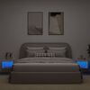 vidaXL Comodini con Luci LED a Parete 2pz Bianchi