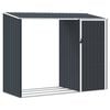 vidaXL Capanno per Legna Antracite 245x98x159 cm in Acciaio Zincato